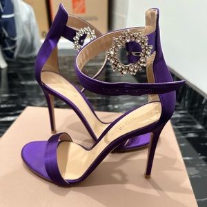 Gianvito Rossi Embelished satin sandals